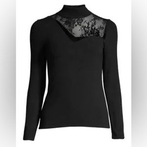 🖤 REVOLVE GENERATION LOVE Candace Lace Turtleneck Top in Black Medium